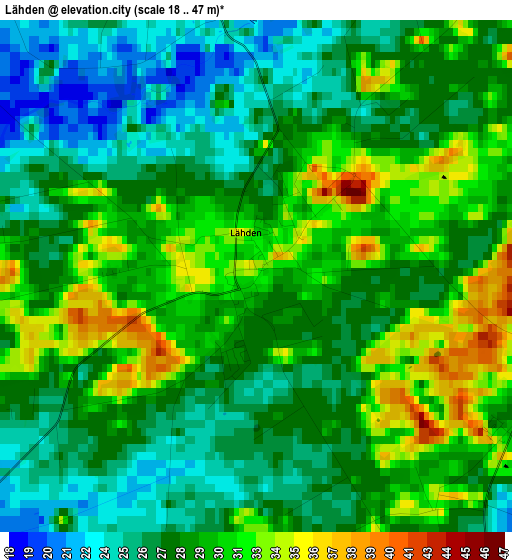 Lähden elevation map