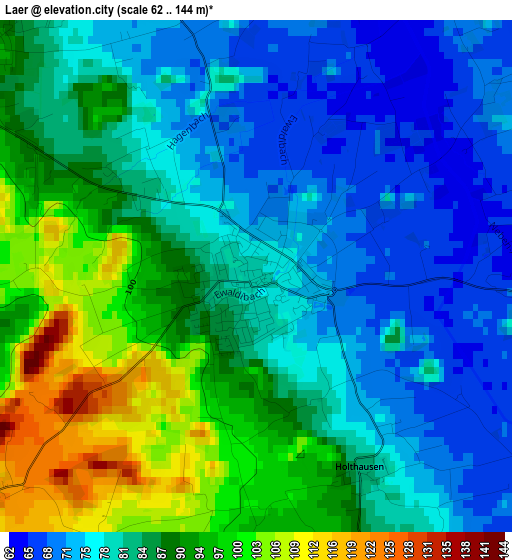 Laer elevation map