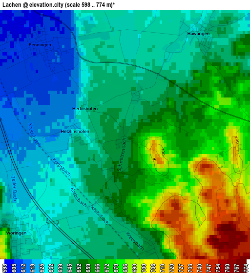 Lachen elevation map