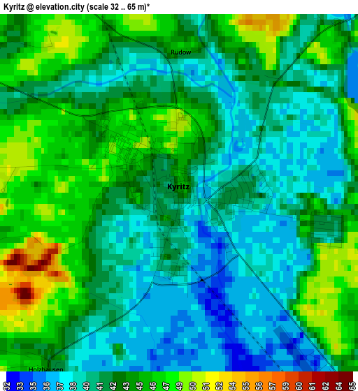 Kyritz elevation map