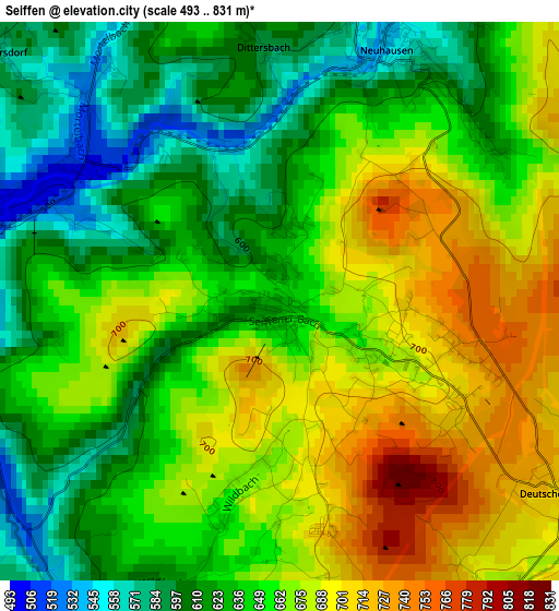 Seiffen elevation map