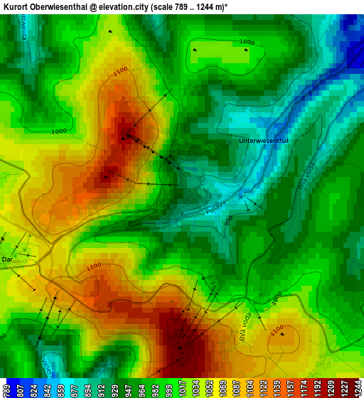 Kurort Oberwiesenthal elevation map