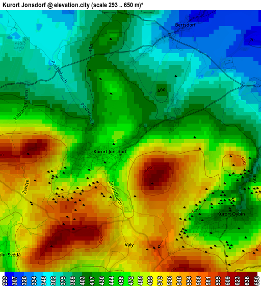 Kurort Jonsdorf elevation map