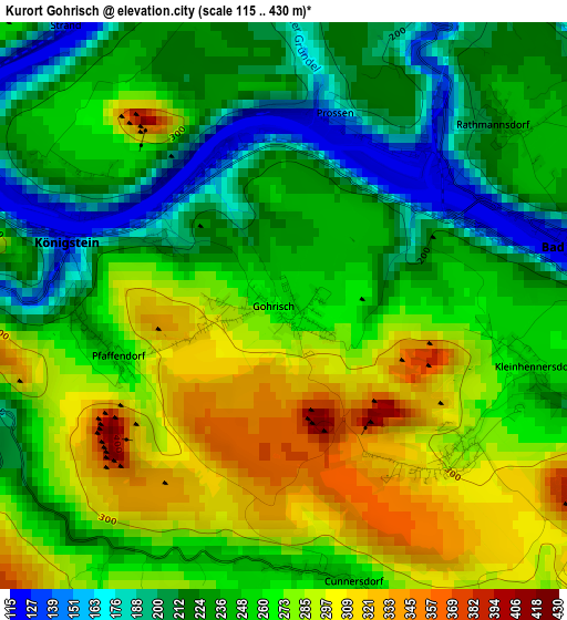 Kurort Gohrisch elevation map