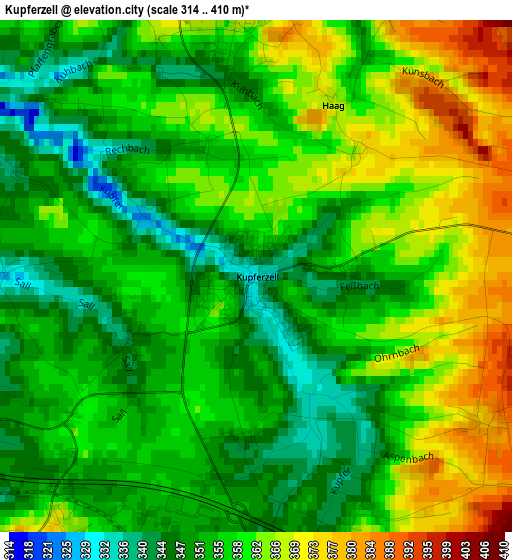 Kupferzell elevation map