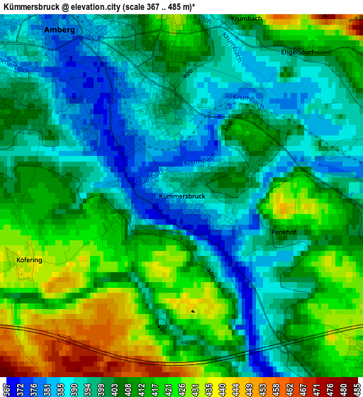 Kümmersbruck elevation map