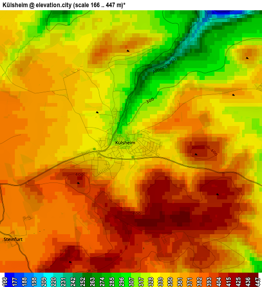 Külsheim elevation map