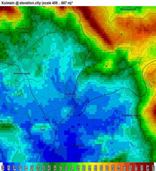 Kulmain elevation map