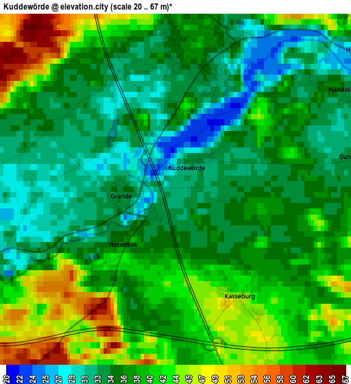 Kuddewörde elevation map