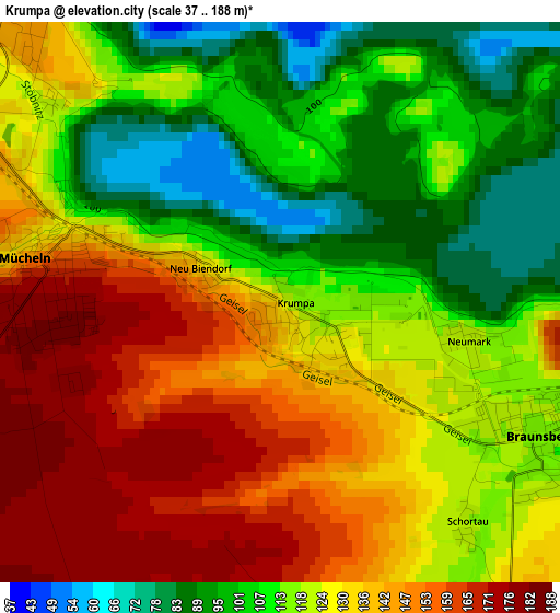 Krumpa elevation map