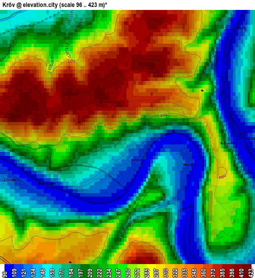 Kröv elevation map