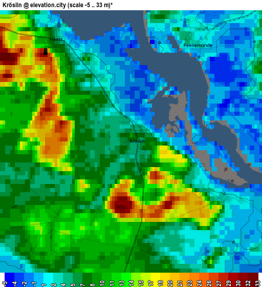 Kröslin elevation map