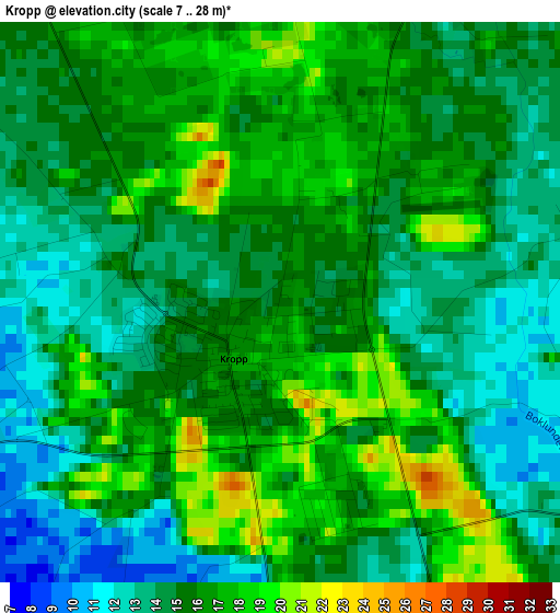 Kropp elevation map