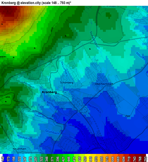 Kronberg elevation map