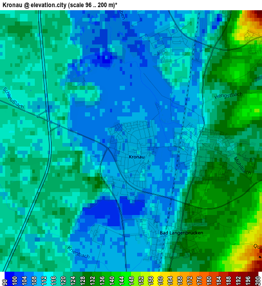 Kronau elevation map