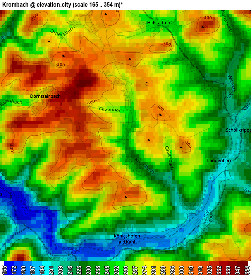 Krombach elevation map