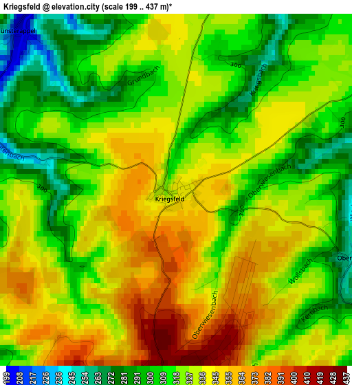 Kriegsfeld elevation map