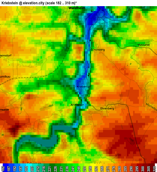 Kriebstein elevation map