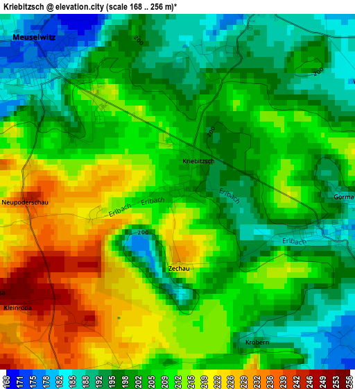 Kriebitzsch elevation map