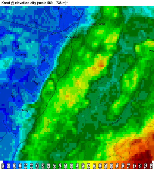 Kreut elevation map