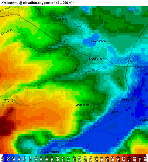 Kretzschau elevation map