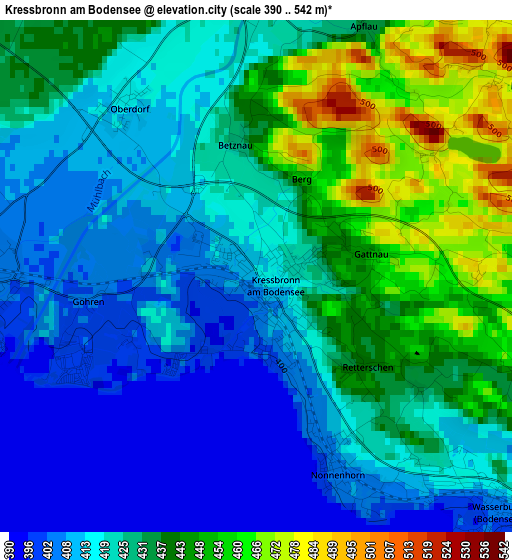 Kressbronn am Bodensee elevation map