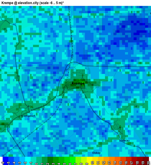 Krempe elevation map