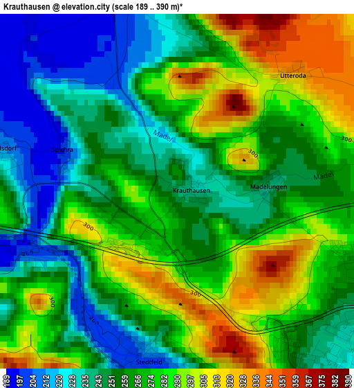 Krauthausen elevation map