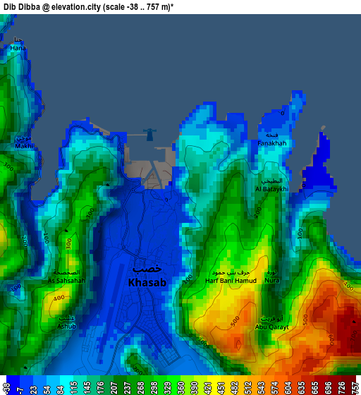 Dib Dibba elevation map