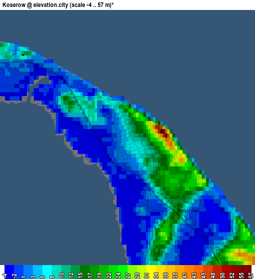 Koserow elevation map