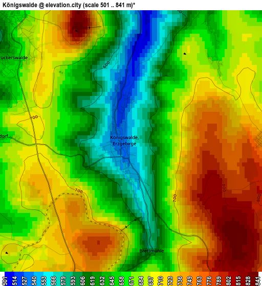 Königswalde elevation map