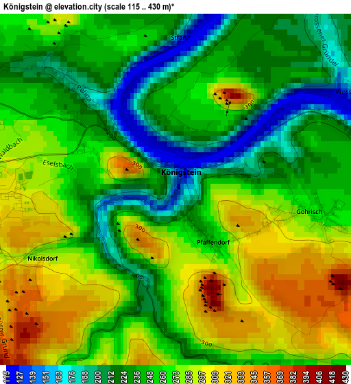 Königstein elevation map