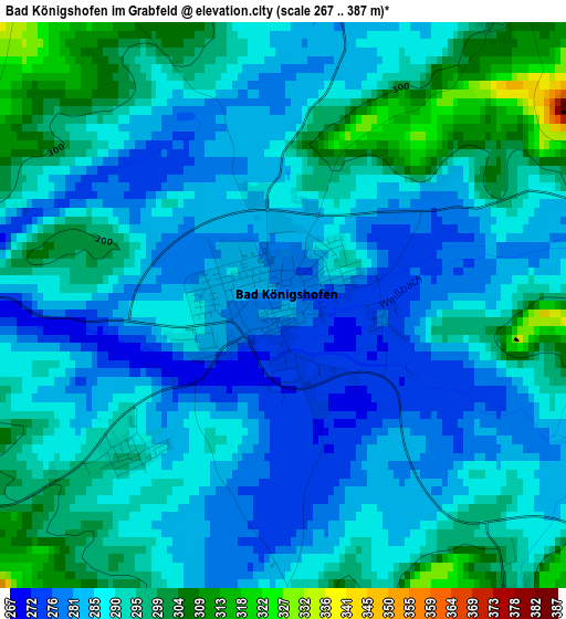 Bad Königshofen im Grabfeld elevation map