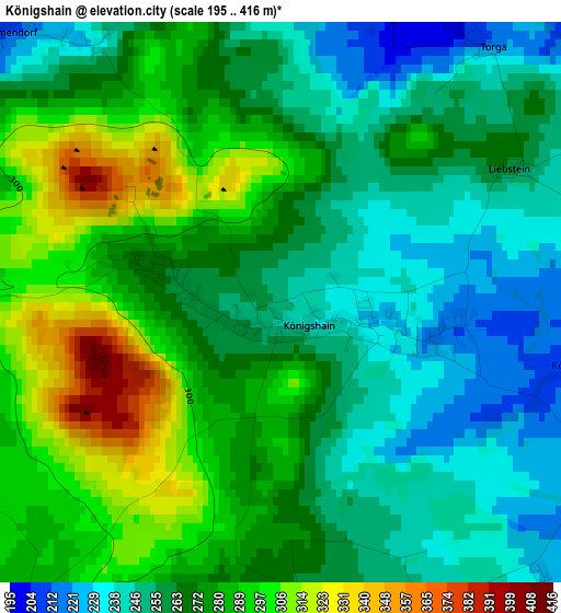 Königshain elevation map