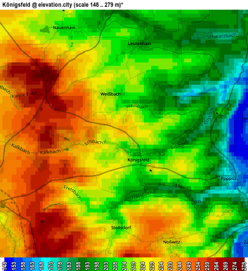 Königsfeld elevation map