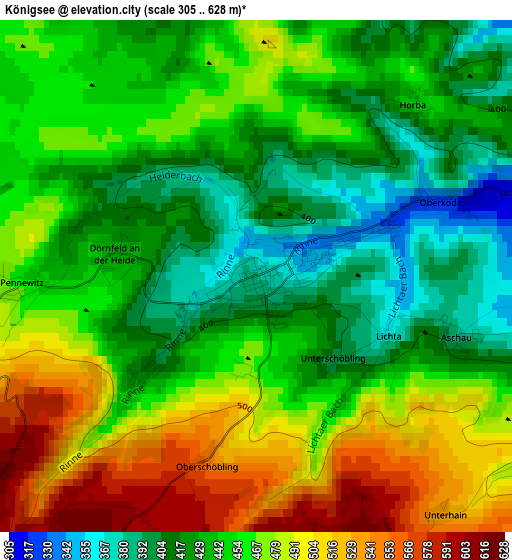 Königsee elevation map