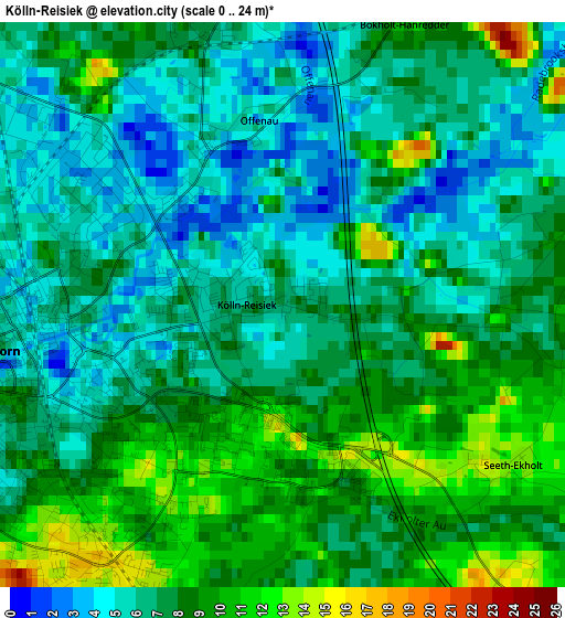 Kölln-Reisiek elevation map