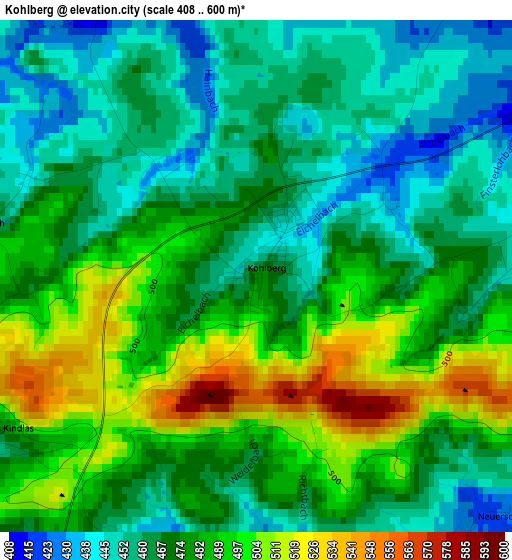 Kohlberg elevation map