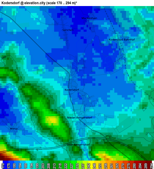 Kodersdorf elevation map