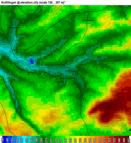 Knittlingen elevation map