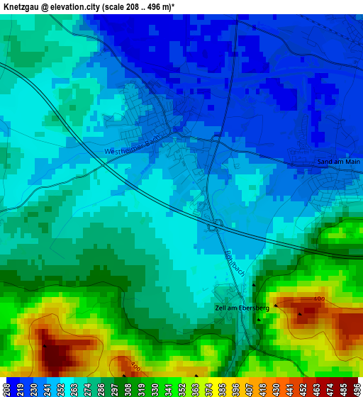 Knetzgau elevation map
