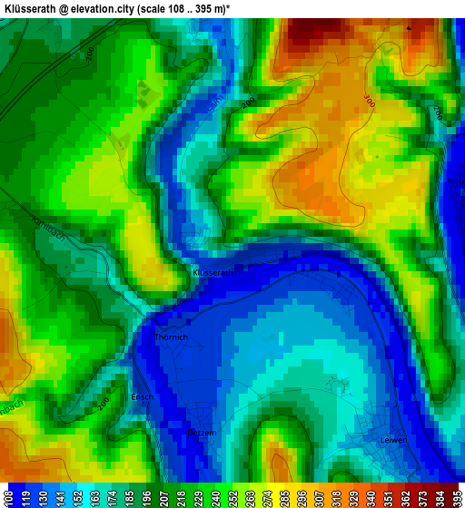 Klüsserath elevation map