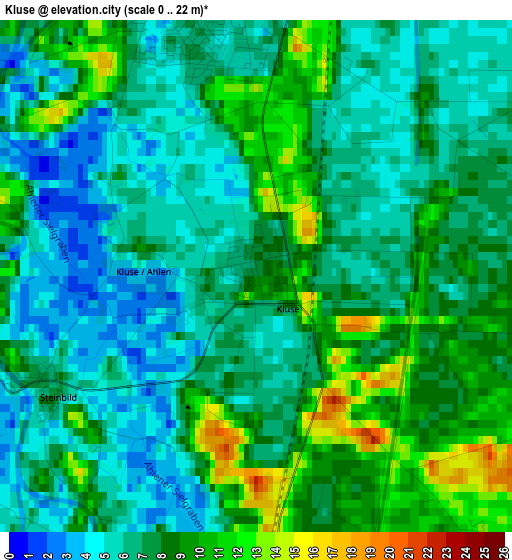 Kluse elevation map