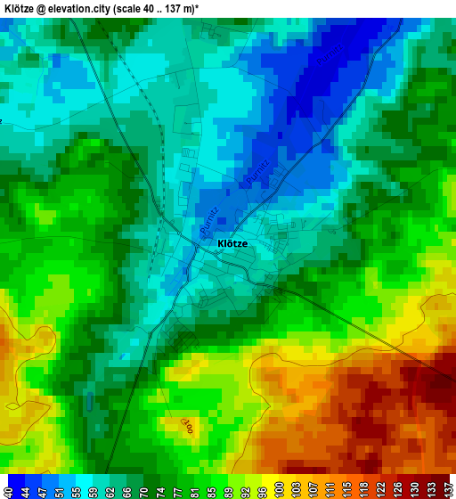 Klötze elevation map