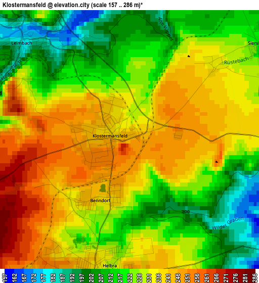 Klostermansfeld elevation map