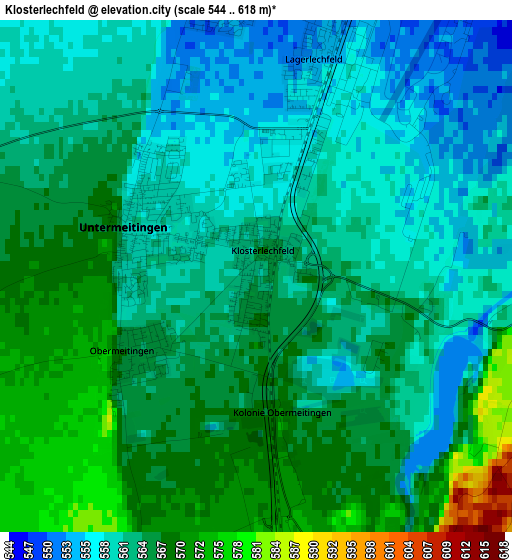 Klosterlechfeld elevation map