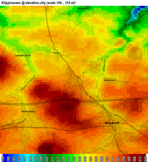 Klipphausen elevation map