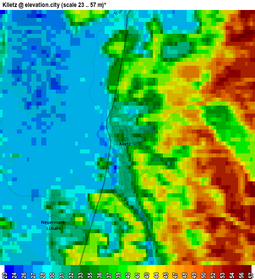 Klietz elevation map