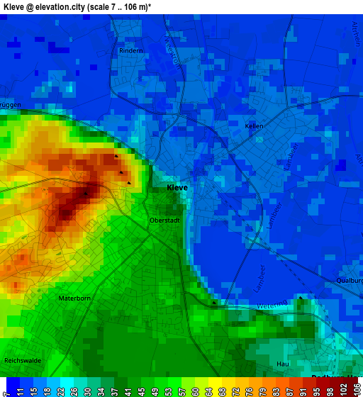 Kleve elevation map