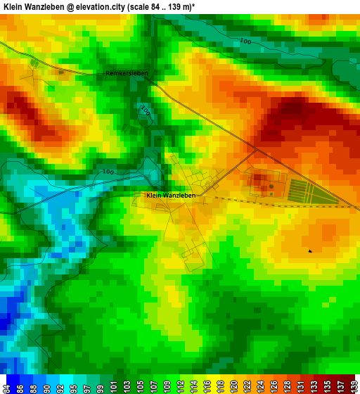 Klein Wanzleben elevation map